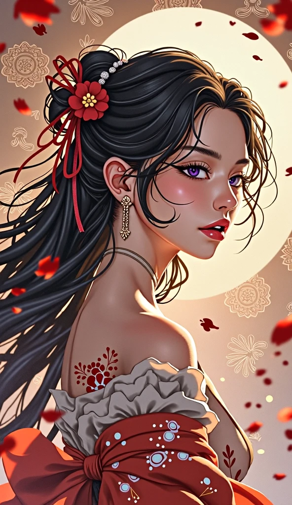 picture of a vampire woman resting in a (negro:1.2) and (red:1.2) colored succulents meadow, Whole body, an exquisite beauty (ultra detailed, masterpiece, Best Quality: 1.4) vampire woman, dynamic angle (better detailed, masterpiece, Best Quality), ultra detailed face (ultra detailed, masterpiece, Best Quality), ultrafemenina, gray skin, by rubio, wavy fur, dynamic eye color, cold eyes, bright Eyes, intense eandes, dark red lips, [Fangs], wearing a white dress, elegant style dress (ultra detailed, masterpiece, Best Quality), wearing blue cape (ultra detailed, masterpiece, Best Quality), long cloak, capa que fluande (ultra detailed, masterpiece, Best Quality), wearing high heels, resting in (negro and red colored succulents meadow: 1.6), succulents dripping blood, full colored, (perfect spectrum: 1.3),( A vibrant work: 1.4) vibrant shades of red, and negro) moon rising, Moonlight, It&#39;s night, High details, Fantasy Art, RPG art Best Quality, 16k, [ultra detailed], masterpiece, Best Quality, (ultra detailed), Whole body, ultra wide shot, photorealistic, stylezrpg