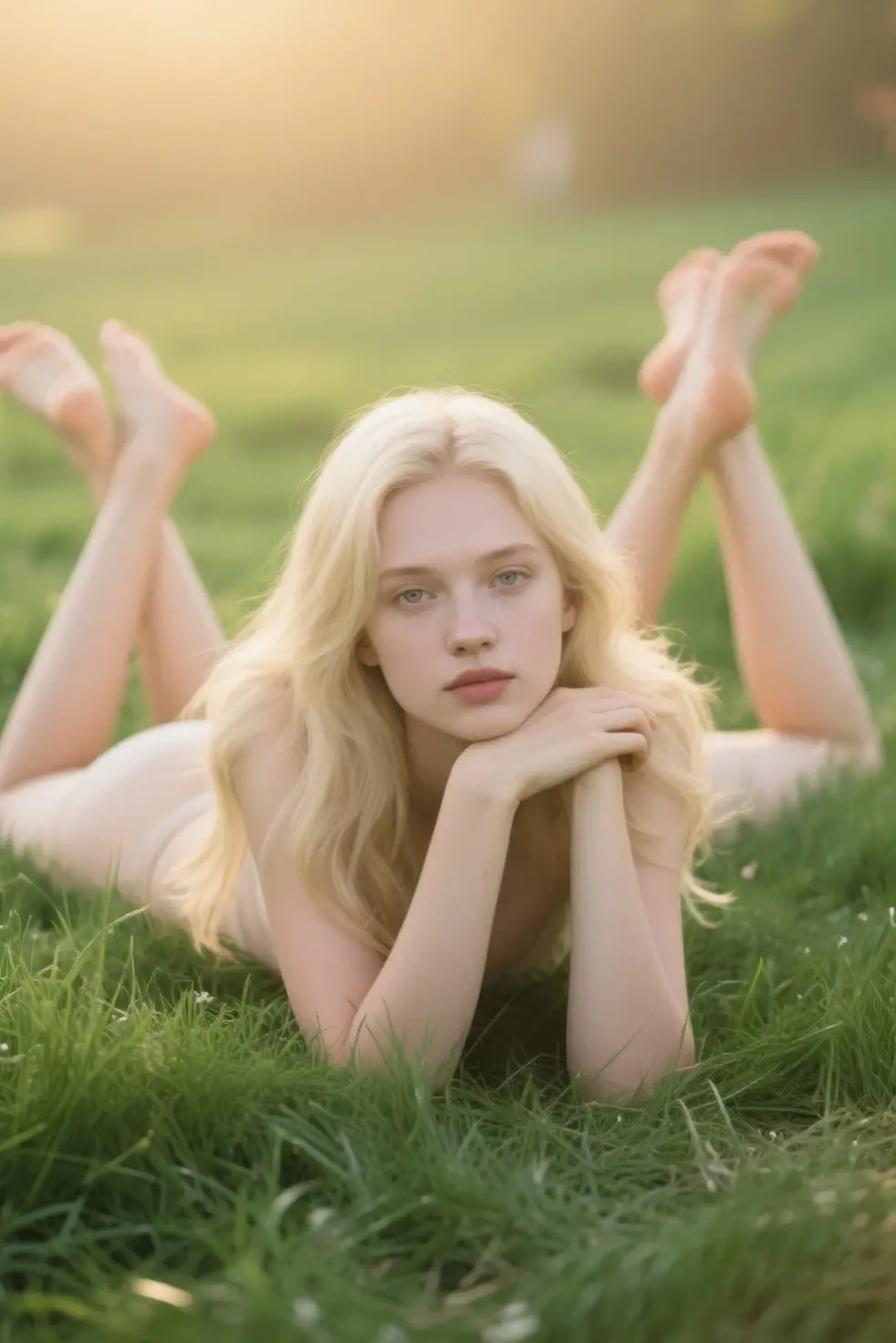 realistic, High resolution, 8K Resolution. BREAK one beautiful girl, (16 years old), (face of teenage Emilia Clarke:1.2, young), (very young:1.2). BREAK french braid, white hair, beautiful, cute, serious face, blue eyes. BREAK ((nude)), BREAK medium breast, pale skin,. BREAK lying on bermuda grass, in a garden of ancient building, scenery, realistic pussy, sad 😢, looking away, sad, Masterpiece,(((nude.1.9))), ((body on grass, lying on the grasissionary position, spreading legs))