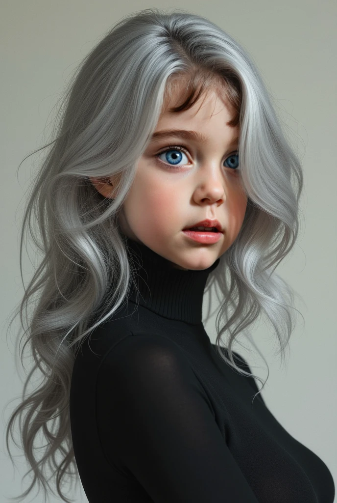 CHILDREN SILVER HAIR GOLDEN ANGEL GIRL.