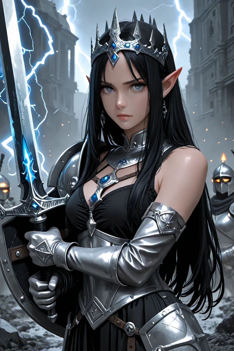Create a cover for a manhwa where the protagonist is a dark elf