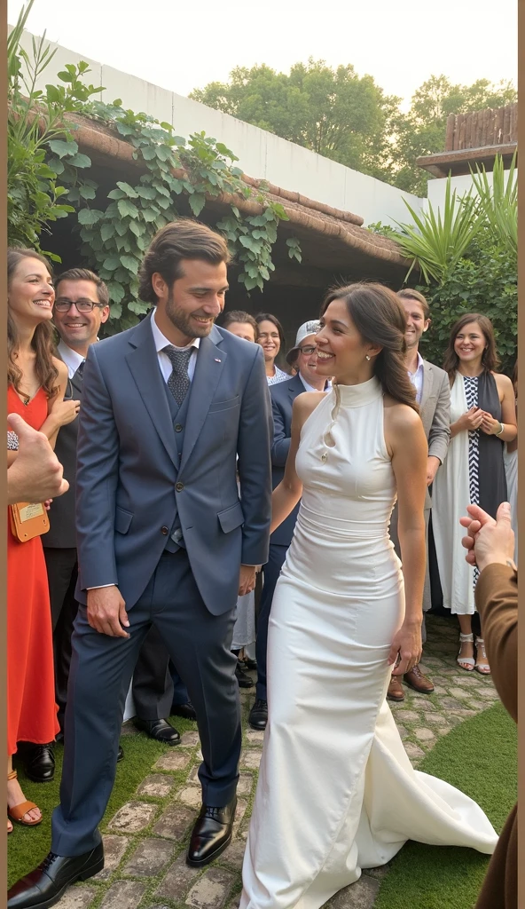 a 40yo italian businessman shaking hands with a client after selling her a pair of glasses to a woman, focus on details, 4k, happy faces, smiles