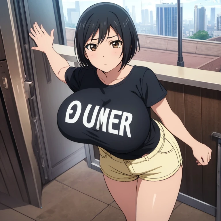 masterpiece,hyperrealistic,ultra detailed,ecchi anime,35 years old,(mature modest woman:1.2),armpit hair,hairy pussy,yellow cheerleading costume,logo vest,glasses,(creampie,excessive cum),at modern bedroom,bukkake,,(adult curvy body),black hair,medium straight hair,(tareme),mature curvy woman,trembling,(sweaty),saliva,having sex,cowgirl position,raising knees,look at viewer,rolling up eyes,bite lips,speech bubble, orgasm,