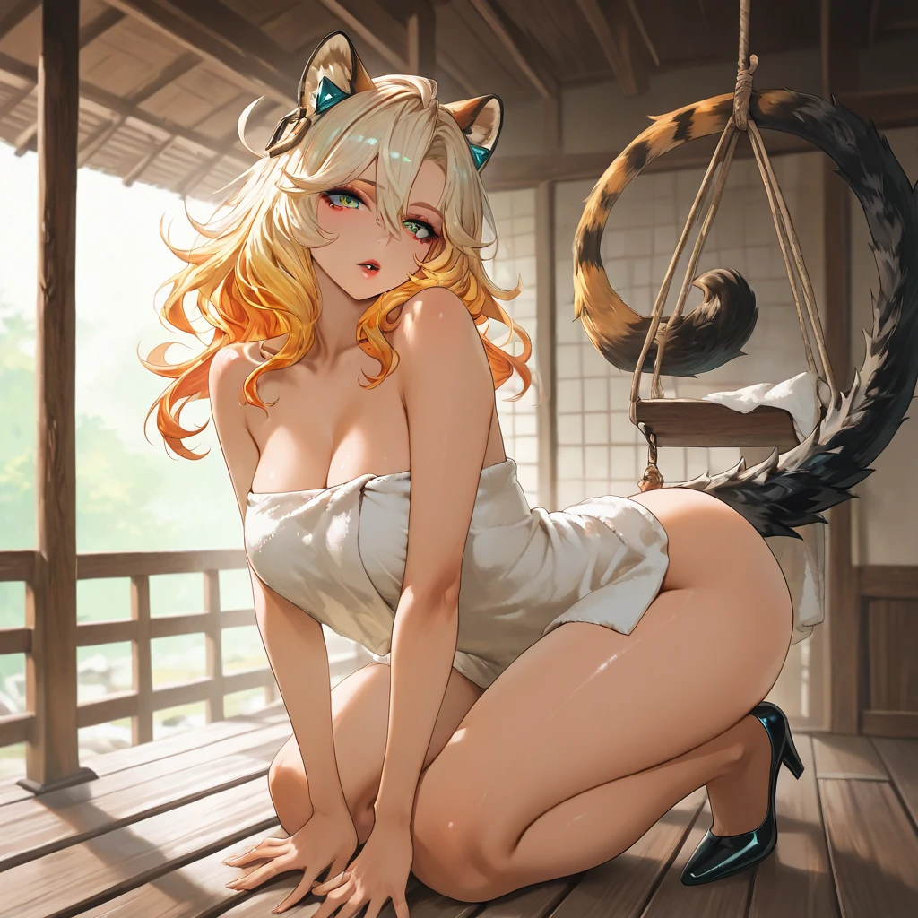 (8Kmasterpiece,highest quality:1.4),Ultra-high resolution,(masterpiece:1.4),hyper detail BREAK (1 girl),Beautiful Face,(dark blue eyes),(Sleepy eyes:1.4),(Thick eyeliner:1.3),Beautiful and delicate eyes,(Thin and long eyelashes:1.3),artistic makeup BREAK (white hair),(blunt bangs),(short ponytail hair) BREAK (embarrassed:1.25),(smug:1.3),(condescend laugh:1.3),(spread mouth:1.2),(close eyes:1.4) BREAK (slender body),(big breasts:1.35),(big thights:1.4),(big ass:1.45),(big areola:1.3),(perl areola:1.3),(long breasts:1.4),(body painting of tiger stripe:1.45),(nude:1.6),(curvy:1.2) BREAK (on all fours:1.3),(open legs:1.2),(???? is visible:1.3)
BREAK (forest:1.3),(outside:1.2),ray of sunbeams,breeze BREAK depth of written boundary,Amazing panoramic views,(looking viewer:1.4),(Vignette Light:1.2),(shot from behind:1.2),shot from above,focus ass