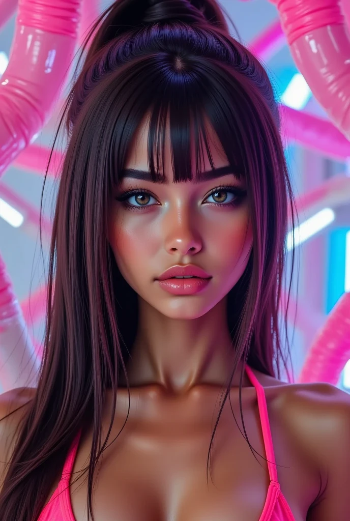 Cute cute vector | Vector Kim Kardashian for design, neon lights background