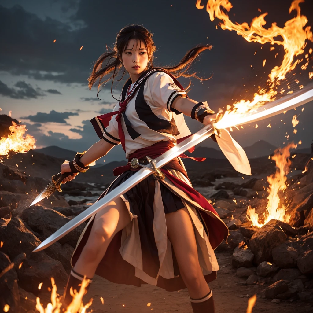 CG Giant Secret Realm,Asian women pose in colorful bikinis, Realistic secret manga girl rendering, detailed face of a asian girl, Realistic in the secret world, Smooth CG art, Realistic. Cheng Yi, Realistic secret style, A lovely secret rendering, Rendu portrait 8k, Render character art 8 K, Kawaii realistic portrait, (Linen batik scarf), Angry fighting stance, looking at the ground, Batik linen bandana, Chinese python pattern long-sleeved garment,Uncharted(Abstract propylene splash:1.2), Dark clouds lightning background,废墟(realisticlying:1.4),Black color hair,Flour fluttering,Telephoto lens high, A high resolution, the detail, RAW photogr, Sharp Re, Nikon D850 Film Stock Photo by Jefferies Lee 4 Kodak Portra 400 Camera F1.6 shots, Rich colors, ultra-realistic vivid textures, Dramatic lighting,8K quality, Girls,Backstreets, Dark clouds lightning background(realisticlying:1.4),Black color hair,Uncharted, RAW photogr, Sharp Re, Nikon D850 Film Stock Photo by Jefferies Lee 4 Kodak Portra 400 Camera F1.6 shots, Rich colors, ultra-realistic vivid textures, Drama light film CG society,Tropical canyon battle scene、Chinese big breasts、Vintage trench coat、three kingdom、ember、100 people、Faraway view、intense battles、high detal、masuter piece、NSFW,Multi-layered long-sleeved gauze garment,Quick-dry vest,Colorful cotton and linen sweater,Red and black snake cloak cloak,Doomsday ruins(Uncharted)Climb the streets(Armageddon)eyes filled with angry,He clenched his fists