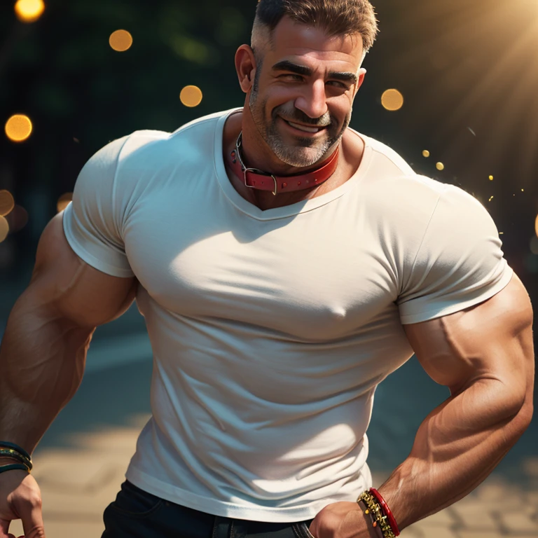 Uma foto original premiada,Um homem gordo e selvagem, (35 anos papai:1.1), 1 , Sozinho, (terno cinza), (Black pants), (camisa social preta), (gravata cinza), (ombros grandes), musculatura, restolhos, barba curta, Olhos lindos:1.3, ), (rosto detalhado:1.3), wearing glasses, sorri, dynamic angle, volumetric lighting, (Melhor qualidade, A high resolution, Fotorrealista), cinematic lighting, obra de arte, Foto CRU, detalhes intrincados, HDR, profundidade de campo, tiro na parte superior do corpo, extreme sweating on the body gesturing talking expressing oneself with the hands. Big tongue laughing. Genital Masculino tamanho largo exagerado GG comprido e norme .Genital Masculino tamanho hiper longo, genital Masculino tamanho Gigantescos, genital Masculino tamanho anormal, genital Masculino super comprido, Grande porra, Gozar muito, Goza ) posando para fotografias sensuais e sexuais.