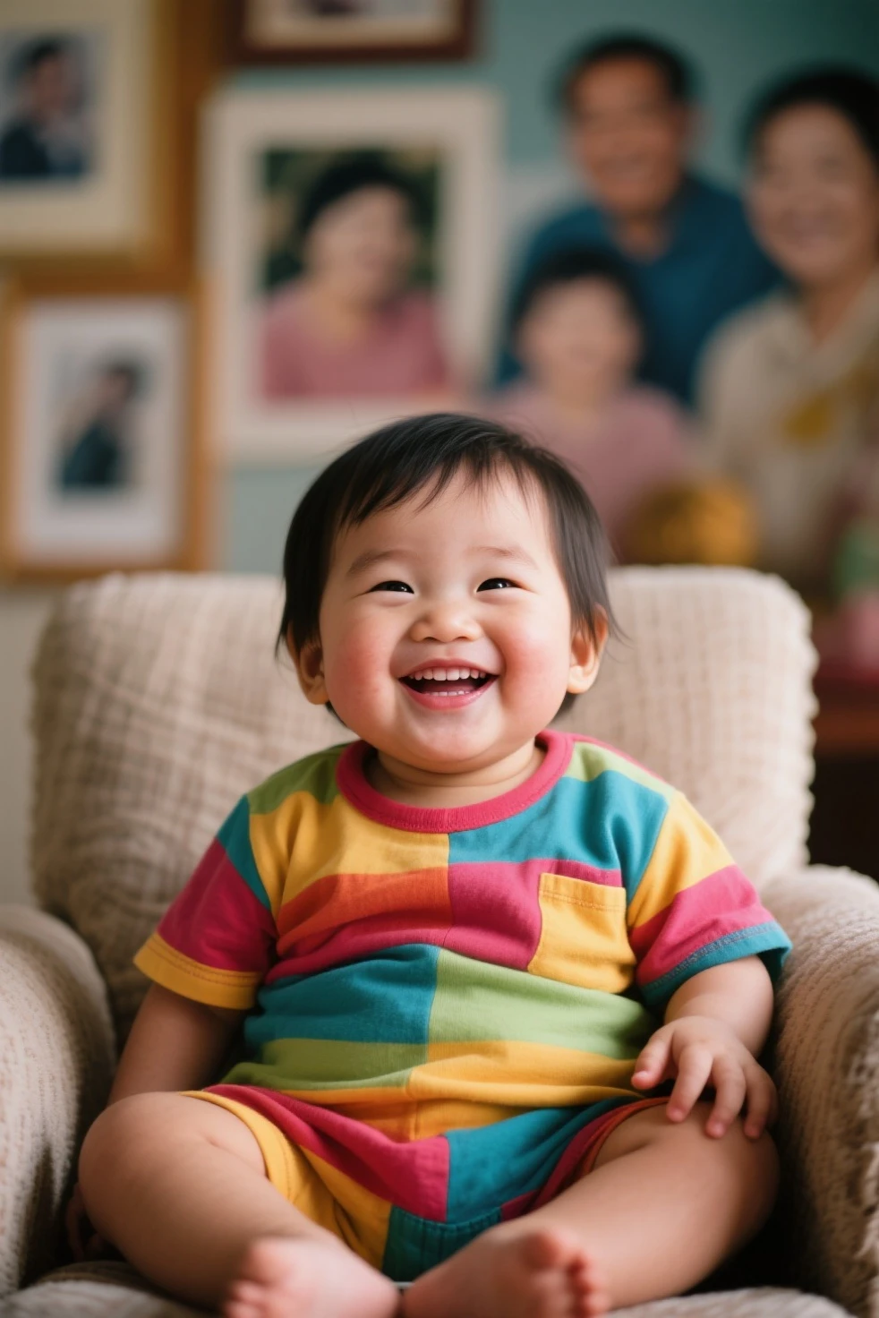 baby with a toy smiling at you