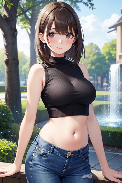 ((mejor calidad)), ((obra maestra)), (detallado), 1 chica anime, bigger breasts, cabello negro largo hasta la cintura, que mire de frente, cuerpo completo