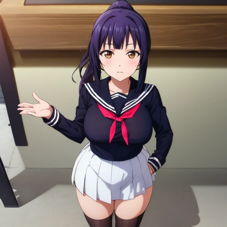 1girl,((black hair))
BREAK ((inoue takina, long hair, bangs, black hair, (purple eyes:1.2),crop top, white socks, shirt, long sleeves, dress, ribbon, , white shirt, collared shirt, belt, neck ribbon, blue dress, green ribbon, pleated dress, grey dress, two-tone dress, blue belt, lycoris uniform,:1))
BREAK ((schoolswimsuit:1.4))
BREAK indoors,
BREAK looking at viewer,
BREAK (masterpiece:1.2), best quality, high resolution, unity 8k wallpaper, (illustration:0.8), (beautiful detailed eyes:1.6), extremely detailed face, perfect lighting, extremely detailed CG, (perfect hands, perfect anatomy),