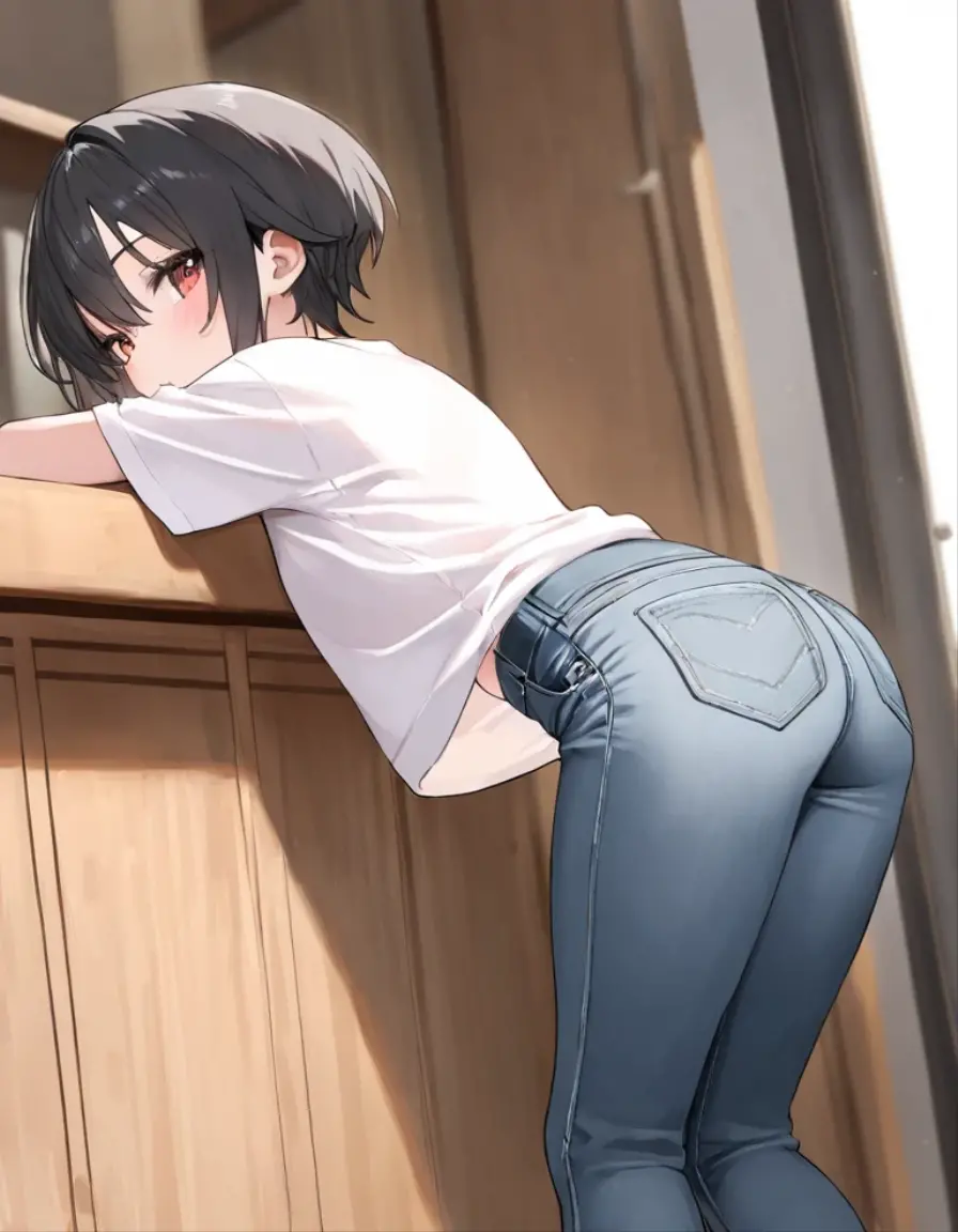 (best quality), (Super detailed), (Best Illustration), (nsfw), (1woman), (Ahegao:1.2), (cardigan:1.2), (Mid Breasts:1.2), {brown hair, (bob cut:1.2), curly hair, hairs between eyes}, {(detailed eyes), (The idol-like cuteness of high school girls:1),(Elementary school students in school bags:1.3), heart-shaped pupils, blue eyes}, sweat, steam, girl trembling with sexual climax, ass view, cum in ass, after, very young face, naked, japanese, thin waist, (Juicy Ass POV:1.1), open your ass, from behind, cum, kneeling, penis