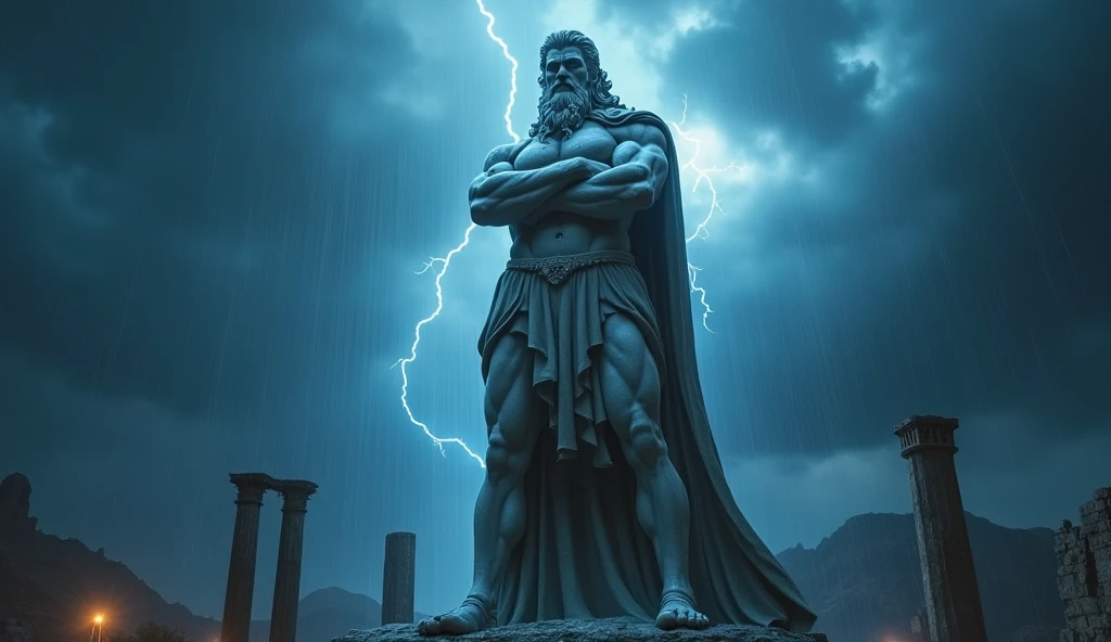 zeus statue angry face