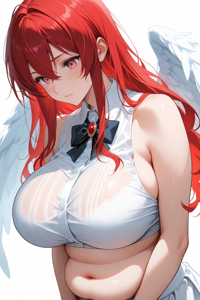 ((forehead))), (masterpiece, top quality), intricate details, 8k, artstation, Wallpapers, official art, splash art, sharp focus, 1girl,barefaced, orange hair, blue eyes, smile, Sexy ,Sexy, big breast, beautiful body, hotel bed room, nude, naked, nipples, nudity, with a strange expression,((((Semen in the)))),breast milk, sex, ((cum in pussy)), (((white wings)))