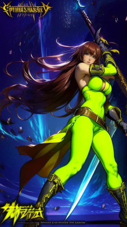 Lovecraftian goddess, black medium hair, emerald green eyes, mysterious smile, ancient deep green and black robe, arms wide open drawing ancient symbols, in the deep sea, front view, looking afar, average chest size,