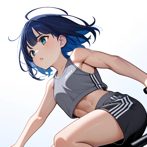 Japanese women，Black Hair，Short Bob、Visible nipples、Large size breasts、J cup breasts、Painful face、it hurts、forward leaning posture、Women urinating、incontinence、Sports Bra、On all fours、Electric shock