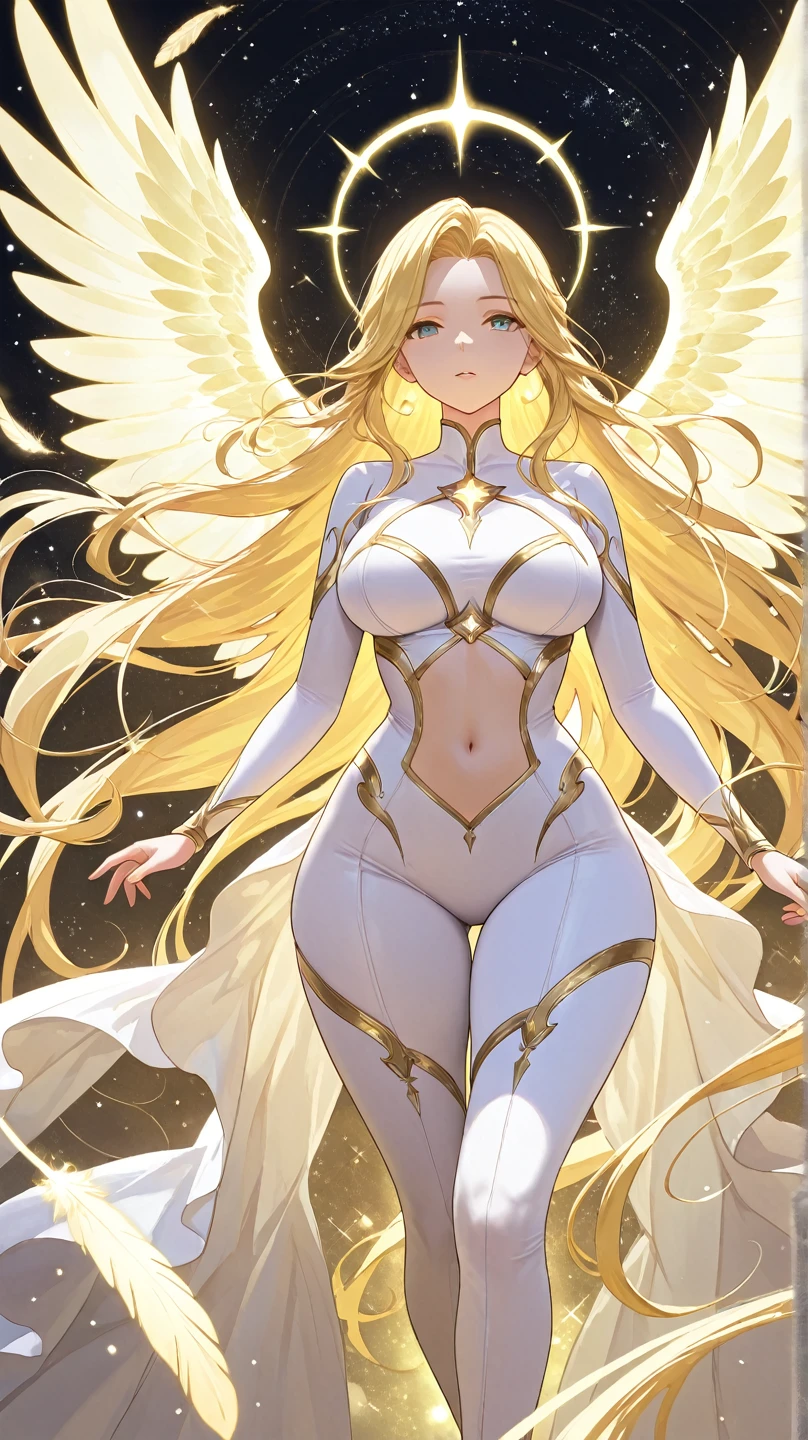 (masterpiece), (top-quality), (Best Quality), ((cowboy shot)), a female angel, Anime, Goddess, Symmetrical blue eyes, Ultra detailed eyes, Transparent lingerie, hyperdetailed lips, hyperdetailed face, Ultra Detailed feet, Beautiful legs, Tight boots, Priestess, valkyrie, Angel wings, Ultra-detailed face, forest, golden wings, Particles of light, Perfect litthing, looking at the viewers, Looking at the camera,
BREAK, brown hair, Very long ponytail, a navel, sideboob barbosa, thighs, shinny skin, 1girl, Winged headgear, smile, huge breasts, maternal, Porcelain Skin,(valkyrie, Paladin:0.6), (ValkyrieArmor:0.5), snulight, creek, blazing, red color mecha, As graceful as a swan,Enchanting, Fluorescence line, White hands, lab room, FutureTech, Red indicator light on the body, standing on your feet, dreamy scene, dyna, super detailing, Cell shade, magnifica, hyperphotorealism, epic composition, intricate-detail, unrealengine, Flying, Laser Cannon, Holy Angel Mecha, Mechanical exoskeleton, golden pupils, flower sea, Eventide, Angel Maiden, White long skirt, war, Top quality combat stance, maid clothes, Detailed eyes, sluttish, Pose Seductive, Smooth skin, Round breasts, red blush, kawaii, Shy, nightcity, Sateen, Kimono without sleeves, Cherry blossoms are dancing, Unusually resistant, (overfit style:4.0), Lovebell-sdxl,