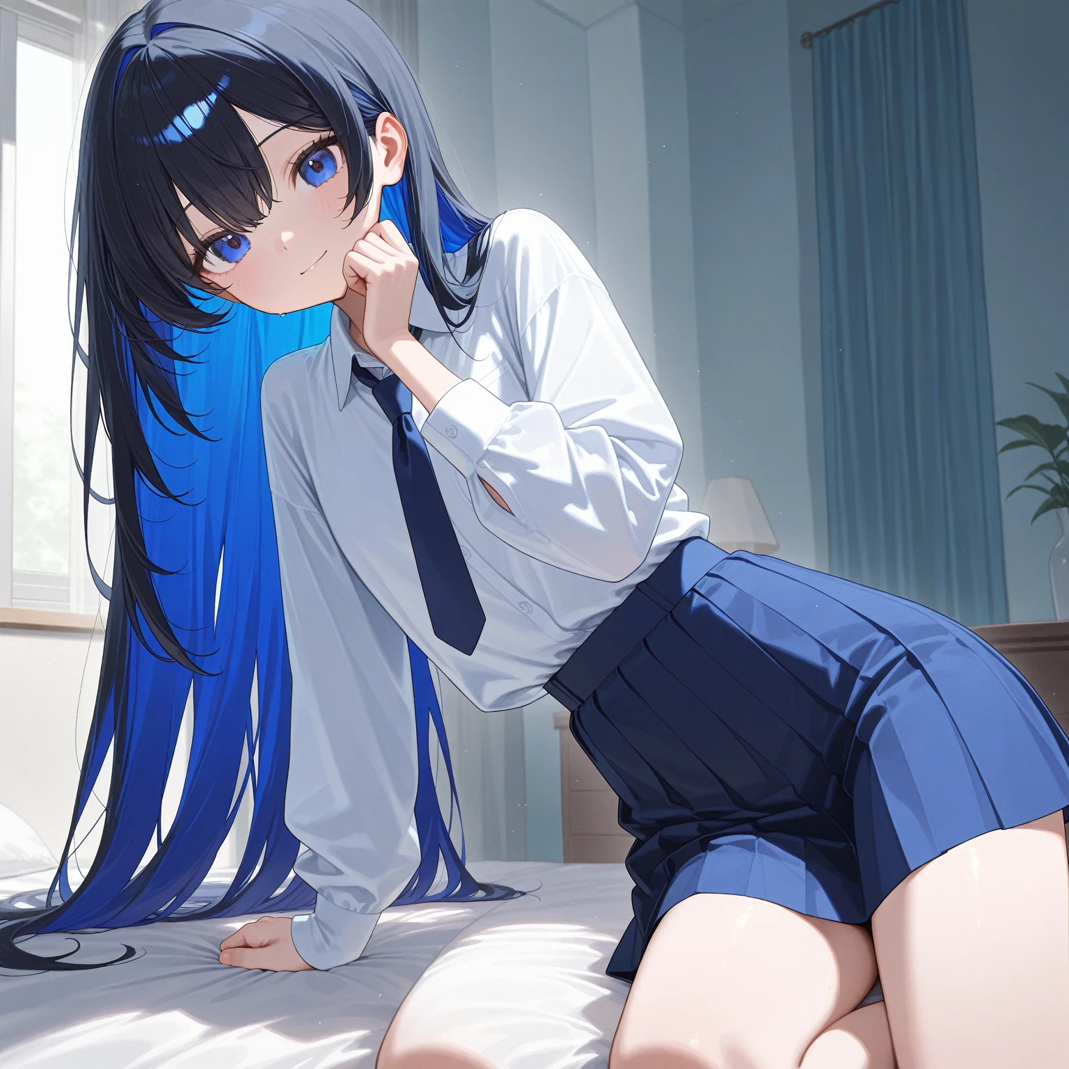 top-quality、 8K、 sweater、 skirt、 a beauty girl、 Nice、 Beautiful hair、 Beautiful eyes、 Beautiful skin、Beautiful legs、Beautiful arms、Perfect fingers、 Very cute、 Very kawaii、
