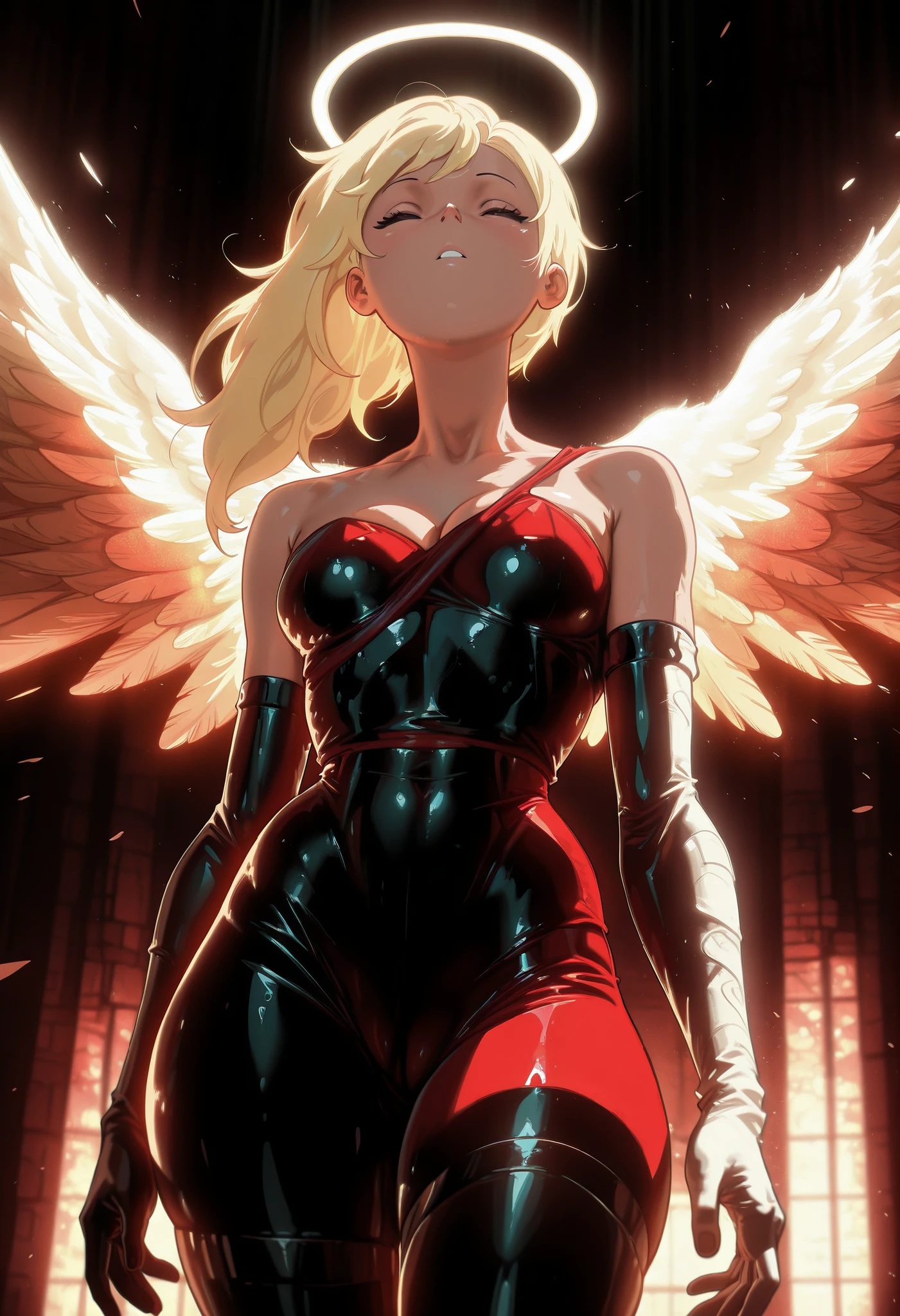 Fionna,angel, (masterpiece, best quality), amazing quality, very aesthetic, absurdres, highres, newest, HDR, 8K, chiaroscuro, impasto, intrinsic light, luster, shiny color, strong coloring, masterful shading