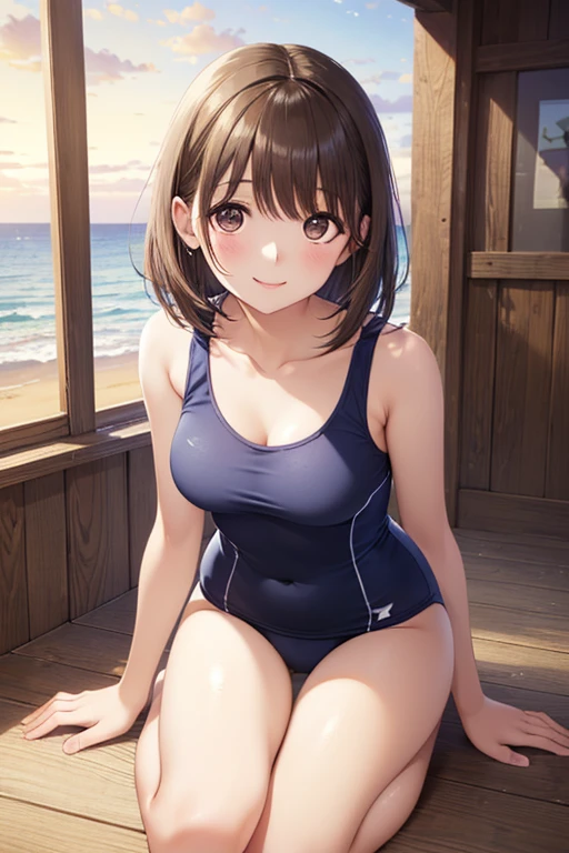 (((best quality, masterpiece))), dark brown hair, blue eyes, looking forward, smiling, sitting, (((legs spread))), beautiful body, in a swimsuit, (((pants off))), ( ((hands on knees))), barefoot, beautiful girl, beautiful girl, ((())), child, (((girl))), Japanese, on the beach, high detail girl, high detail, 2 legs, 2 arms, correct face, 8k quality, high definition, blush, fair skin, (((correct body parts))), (((showing, leaking))), , (((WITHOUT PANTS))), (((LEGS SPREAD))), (((clothes show through))), ((transparent clothes))