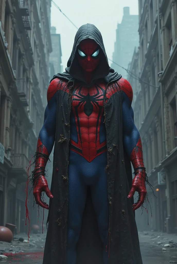 An image that combines Memento mori with Spiderman