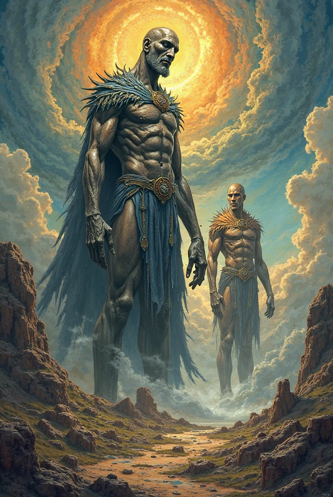 Atlantean warriors, Hedra, emerges as a luminary warrior by Tom Hanks, Craig Mullins, Luis Royo, Gustave Doré, Greg Rutkowski, Tom Bagshaw, --w 512 --h 384 --uplight