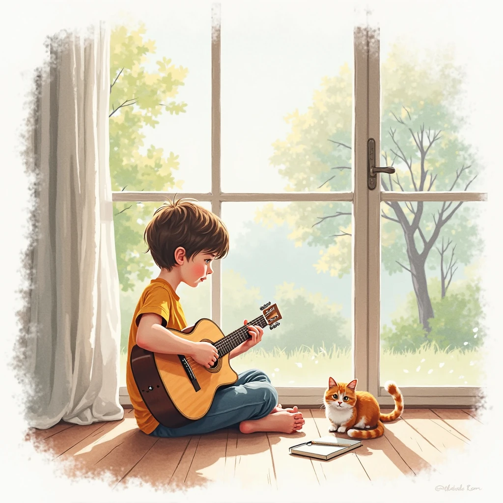 picture book illustrations,cuteのに不気味なwatercolor painting,playing instrument,artistically expressed, stylish alexander jansson, amazingly beautiful work, Landscape characters and elements fit perfectly within the image frame, Detailed realization, Definition High Quality, expressive face,,masterpiece,cute,rich colors,fantasy,watercolor painting,draw a line with a pencil,structurally correct,anatomically correct,Art by Moon Cryptowah
