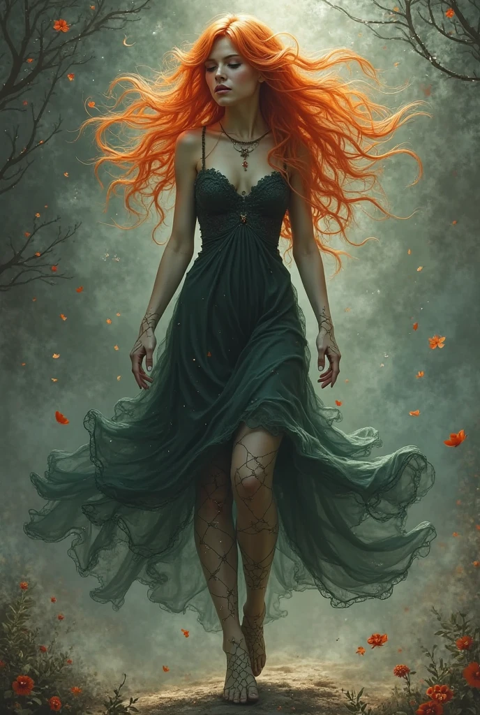 ,masterpiece, fantasy, digital art, highly detailed, overall detail, atmospheric lighting, , awesome background, highly detailed styling, studio photo, intricate details, highly detailed, cinematic,subsurface scattering, ray tracing, (volumetric lighting) BREAK,
a woman, red hairs, black dress, (lightning amber eyes:1.2),, , in the fog, dimly lit, night, darkness, split complementary colors, cold colors, silhoutte from trees in the forest
<lora:ral-dissolve:1.5>, <lora:sandstone-SDXL:1>, <lora:SDXL_Fog_Sa_May:1>