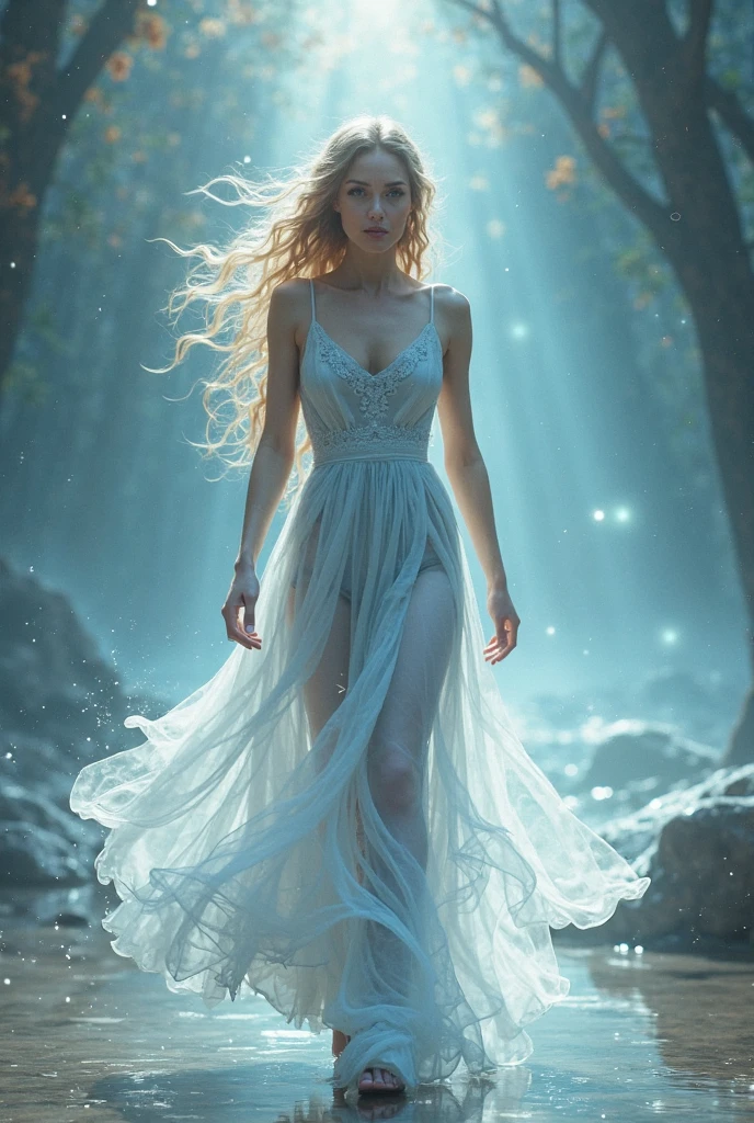 Ethereal beauty, translucent, spectral, blue FireMagicAI woman, her body glows with ethereal light, blonde hair, (transparent shimmering ethereal highly detailed clothing:1.9),(plunging neckline:1.9), 24yo,
mist, fantasy, fairy forest, night, blue, backlit,
full body view, soft focus,
<lora:MagicAI:0.7>,
<lora:perfect hands 2:0.7>,
<lora:add-detail-xl:1>