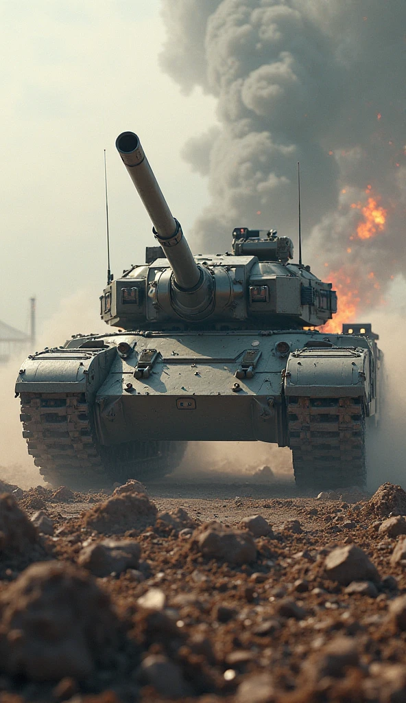 a heavily armored tank, futuristic military vehicle, advanced battle machine, steel armor plating, imposing presence, powerful engine, treads gliding over rugged terrain, turret rotating with precision, cannon barrel gleaming, military-grade technology, complex machinery, cutting-edge weaponry, (best quality,4k,8k,highres,masterpiece:1.2),ultra-detailed,(realistic,photorealistic,photo-realistic:1.37),military science fiction,dramatic lighting,high contrast,cinematic composition