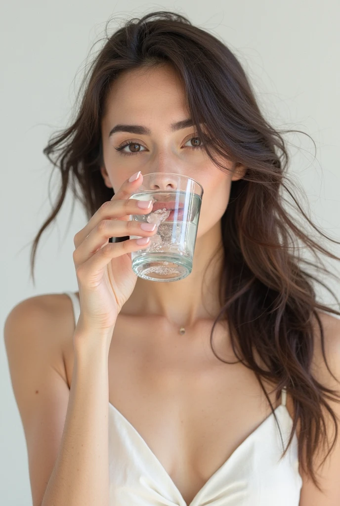 Beautiful woman drinking a glass of water