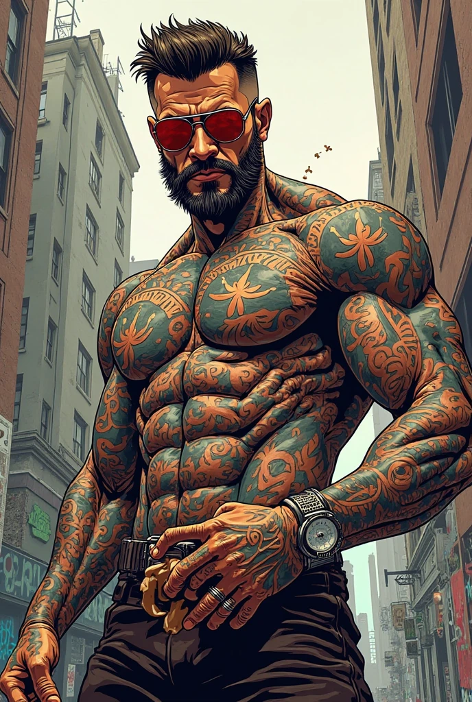 90s style snake tattoo for men