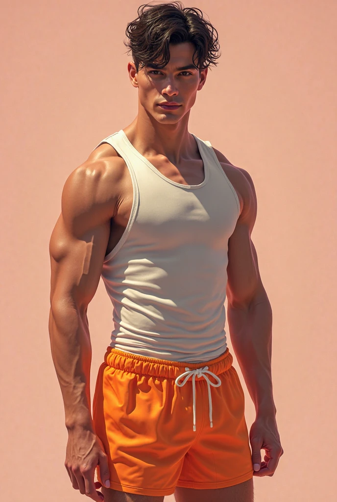 fullbody image,(( view from above))
full body, oil painting
A young man, white skin, ginger, barbed, hairy body, thin face, straight nose, thin lips, square chin, large light green eyes, short red wavy hair, in roberto ferri style, aesthetic slim athletic body, ginger realistic skin, gorgeous, detailed tonned muscles, barefoot, perfect anatomy, muscled fitness body,
Young man, perfect anatomy, , energetic splendid, Barefoot, naked, small flacid penis, slim and detailed muscles, shirtless, pantless, fullbody, wearing sandals, the composition of shadows and lights give an atmosphere of spaciousness,
he is a typing on a orange pastel laptop a blue pastel office smiling pastel colors deco minimalistic scenario
in the backgroound, pastel color minimalistic scene, with large windows to see the beach and a ligthhouse
