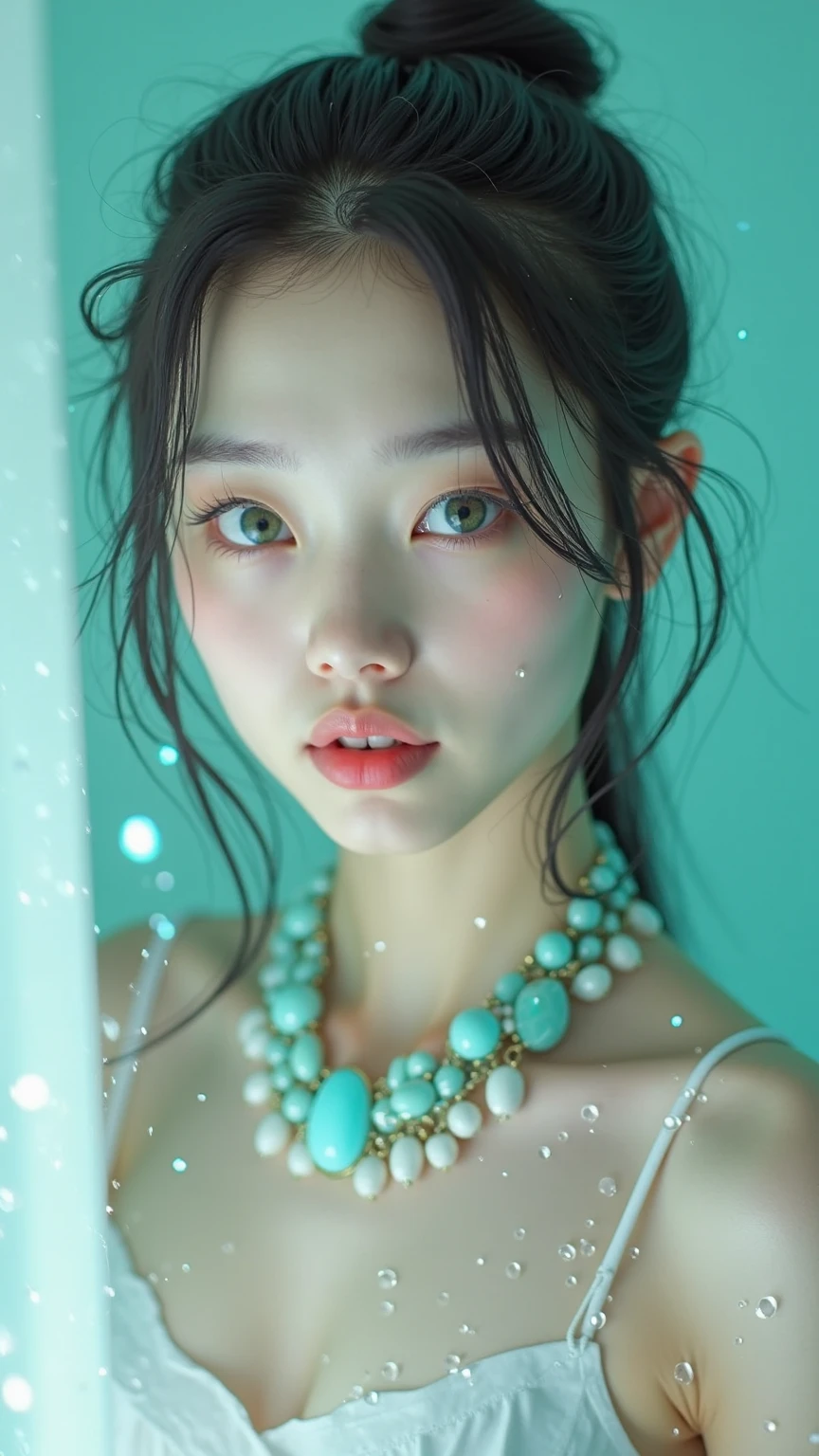 Mina Magazine,Live magazine,Macchia Magazine,Japanese fashion magazine,Korean makeup,Portrait photography,blue backdrop