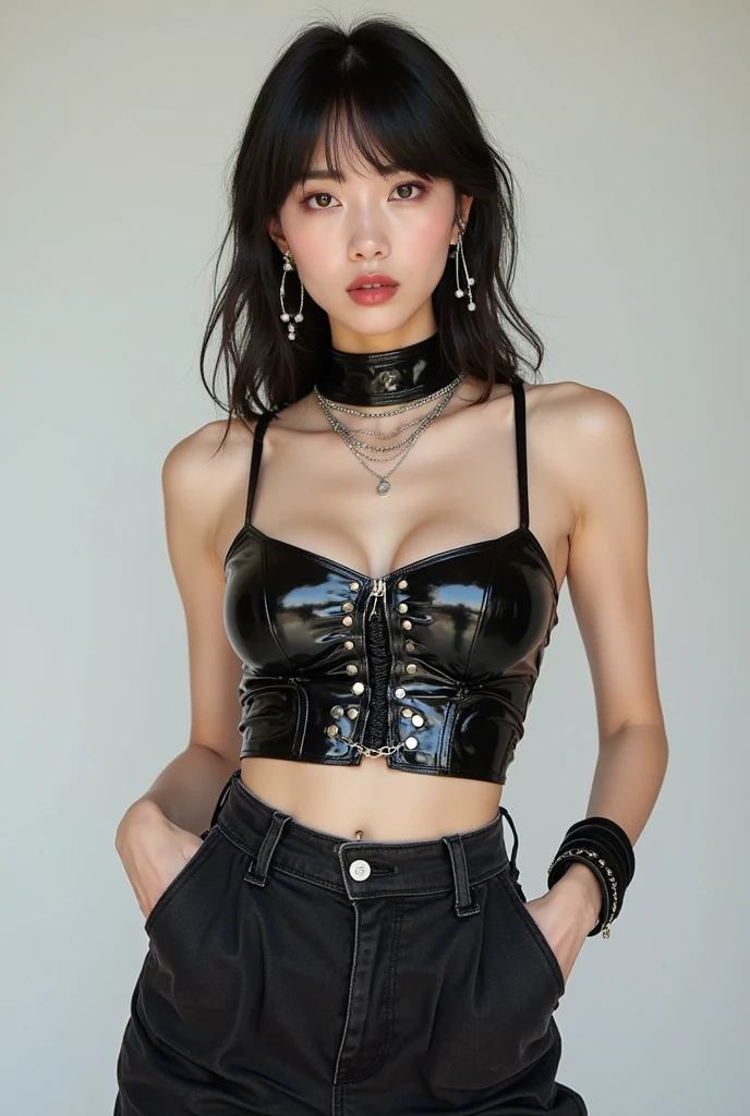 (Shibari, arms behind back:1.4), esguio, (quadris largos, coxas grossas), Excitado, Feliz, up to, Olhando para o Viewer, bound arms, arms behind back, ajoelhada, (Crop Top, amarrar, pencil skirt, collar on the neck), in office building, (master part), (melhor qualidade:1.2), Absurdo, detalhes intrincados, (pele altamente detalhada:1.2), ultra realista 8k CG, rosto perfeito, Impeccable, master part, 1girl, fundo do canto da cidade,arms behind back, (Shibari:1.21), cabelos coloridos, cabelos longos, sozinho, bondage outfit, dominatrix,BDSM,(envergonhado:1.21),