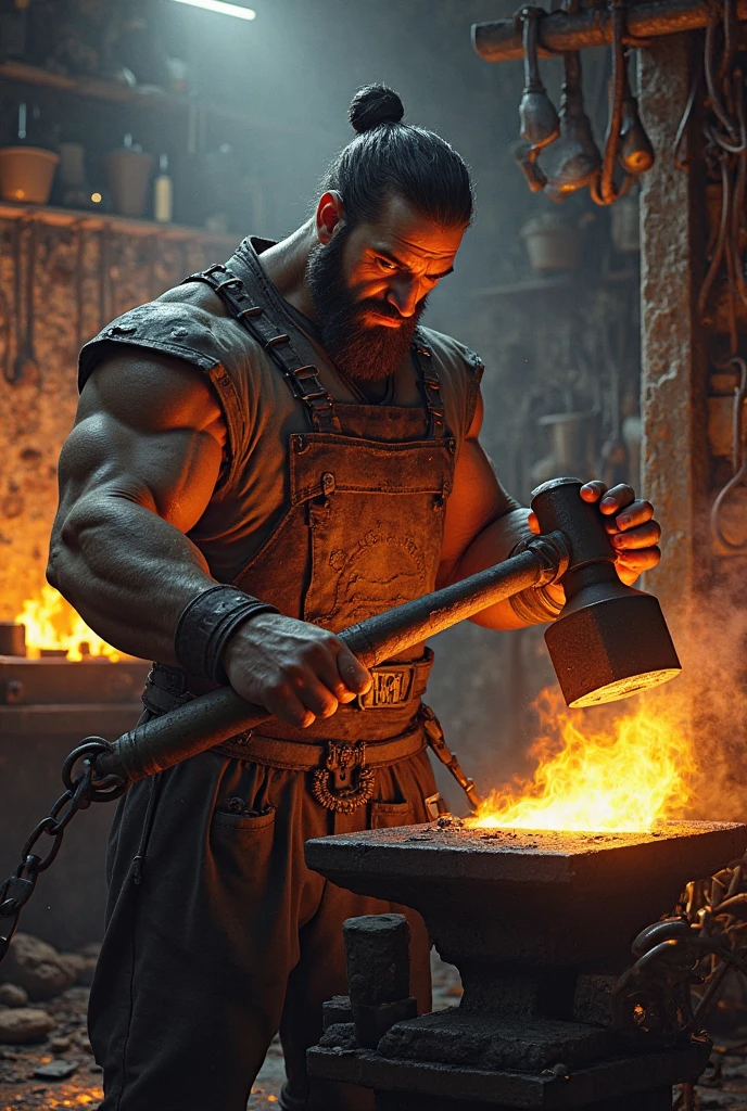 Create a poster advertising a blacksmith shop