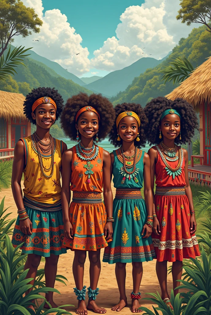 extremely detailed 8k picture of black women with baskets in a valley field with Baobab trees create a personality. Each woman must be unique. All of them must be different shades of brown from caramel chocolate mahogany. Give them different hairstyles such as Afros cornrows  braids and other modern. Make the baobab trees look like they were purposely planted there in row’s majestic with some of their fruits fallen to the ground. Some of the women are putting fruit in their African baskets others are laughing some are just talking to each other they are traditionally dressed in various tribes attire some of the women are Ndebele some are Ghanaian some Nigerian some Zambian some Moroccan and Kenyan make it hyper realistic --auto --s2