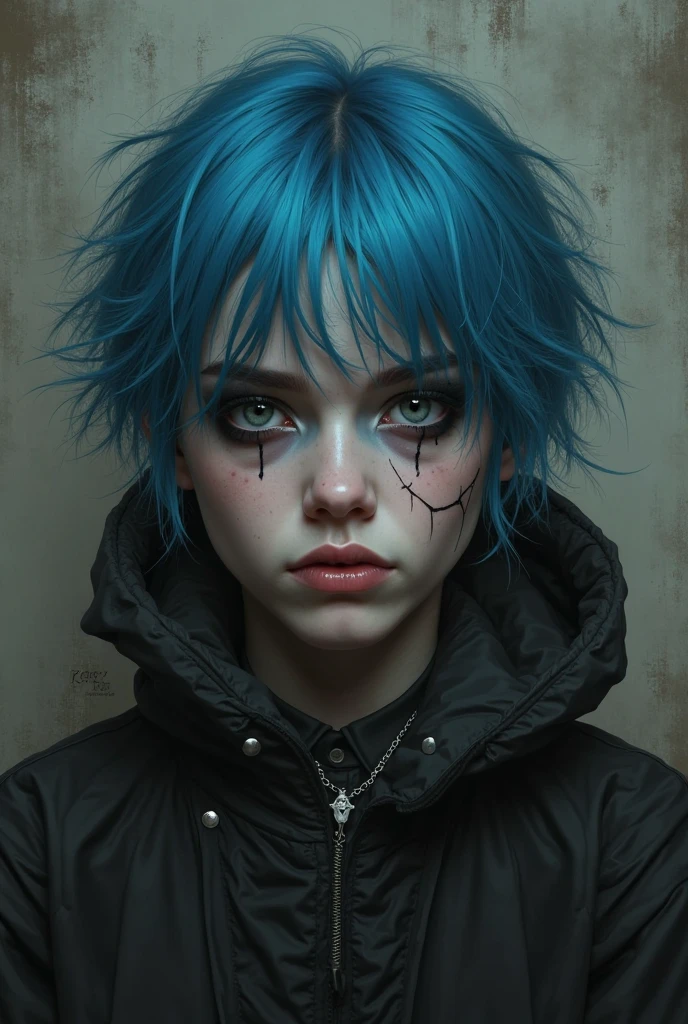 O Poder do Sex Appeal, short blue hair,  evil cold