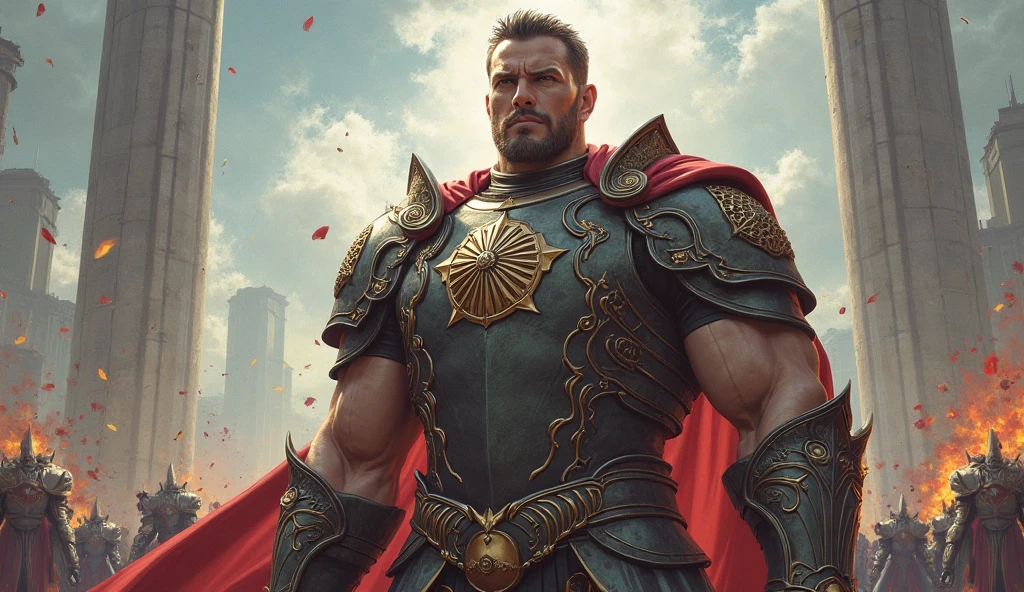 Highly exaggerated battle sprints, flattering camera descriptions, lightly armored warriors, manly male characters