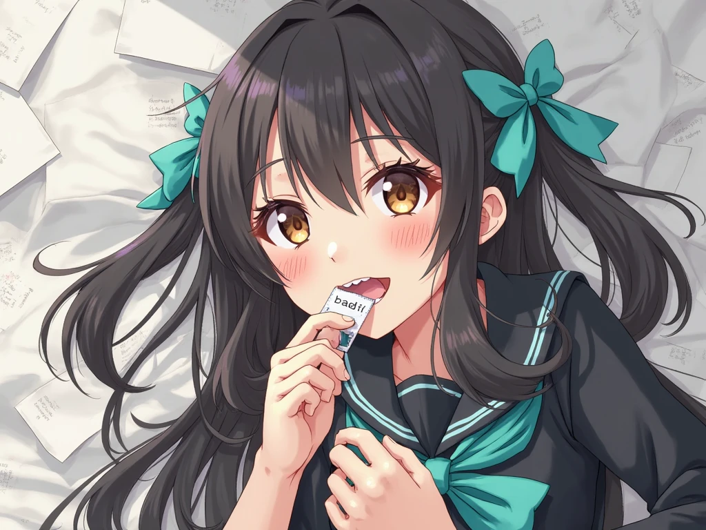 (handjob),side view,eye-level shot,face focus,open mouth,tongue out,cum on tongue,lick,(1girl,Beautiful 16 year old girl),((Slender,Small breasts,Baby Face,Small face,)),looking at viewer,Black Hair,bangs,two side up,Gray Eyes,Drooping eyes,slit pupils,narrow eyes,,shirt,Checked tie,Checked Skirt,Beautiful and detailed anime art,Mischievous smile,Dimly lit room,Simple Background,Gray background,Low lighting