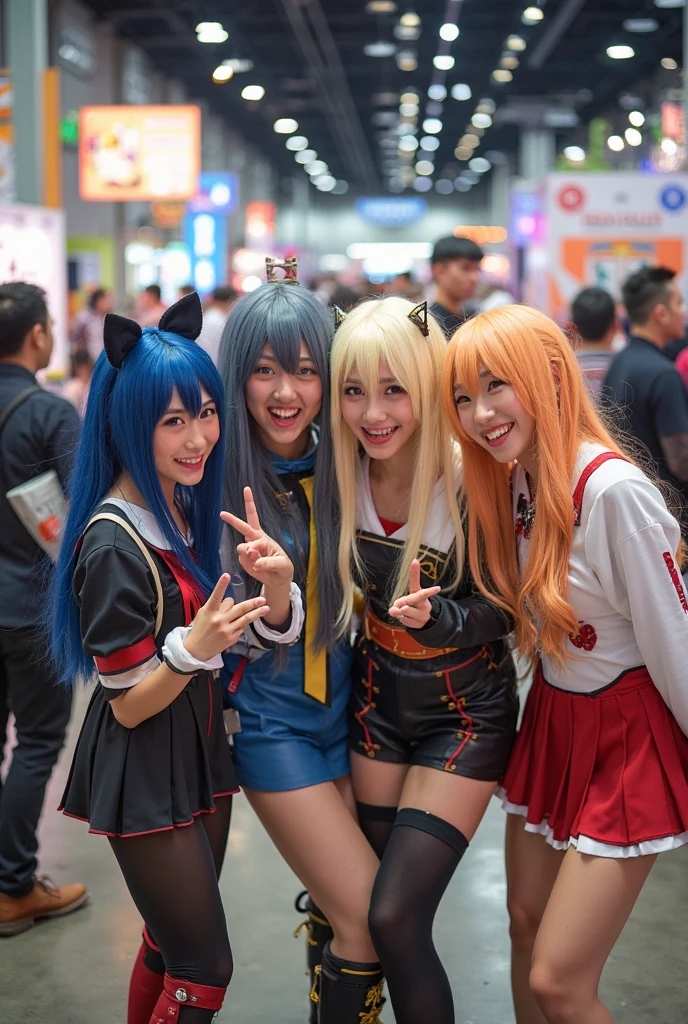 Several photos of the same girl in different types of cosplay