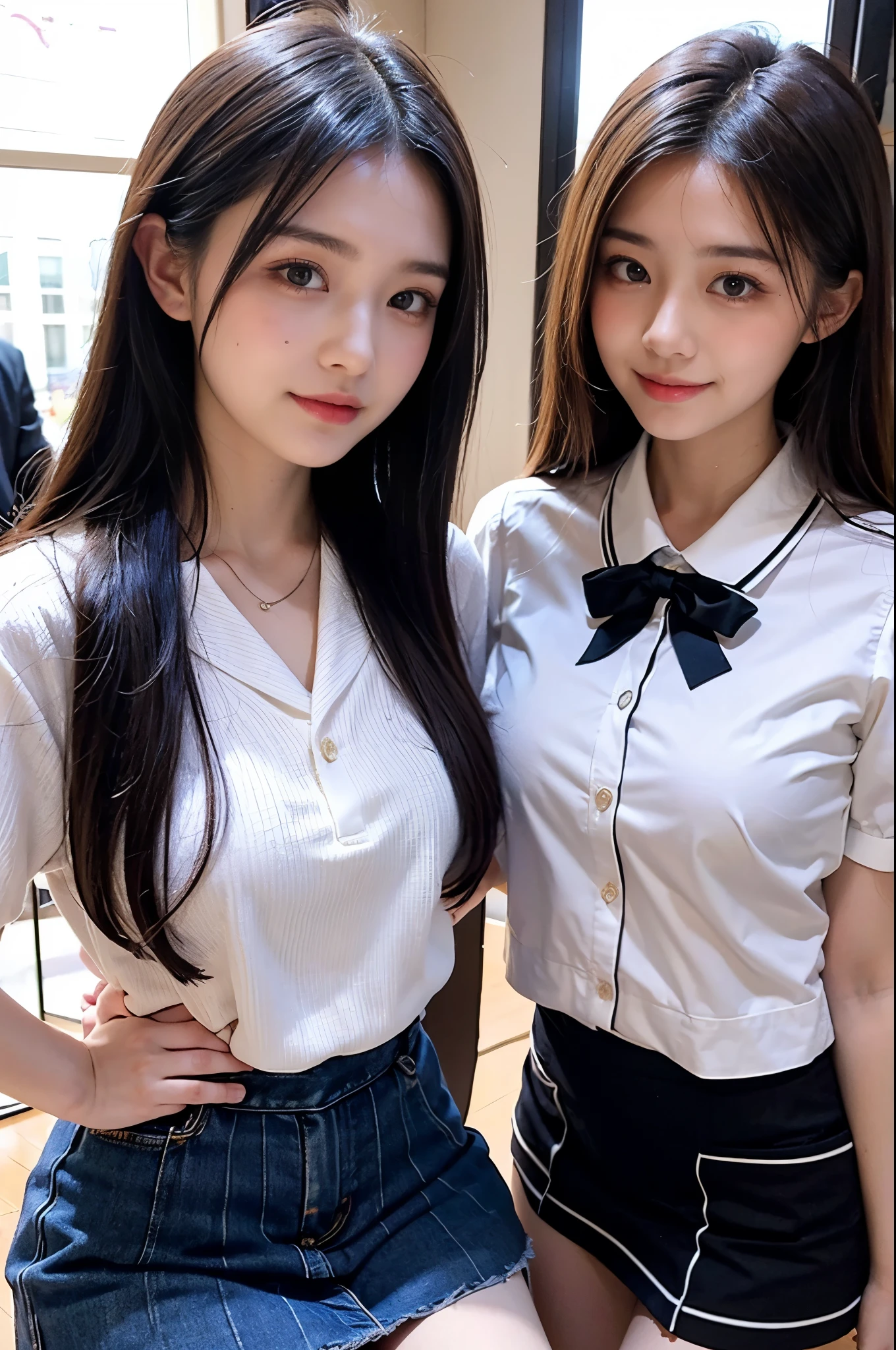 schoolgirls, cake shop.