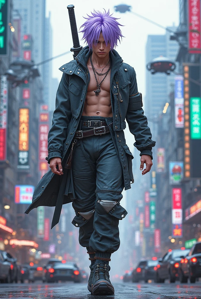 (1man:1.3), looking at the viewer, (steampunk clothing,abs chest, jacket, trench coat, Maven, Average height, Toned, Round face, Olive skin,, Golden, steampunk metropolis), (masterpiece, best quality, detailed shiny skin: 1.2), flawless, 8k, RAW, high resolution, absurd,