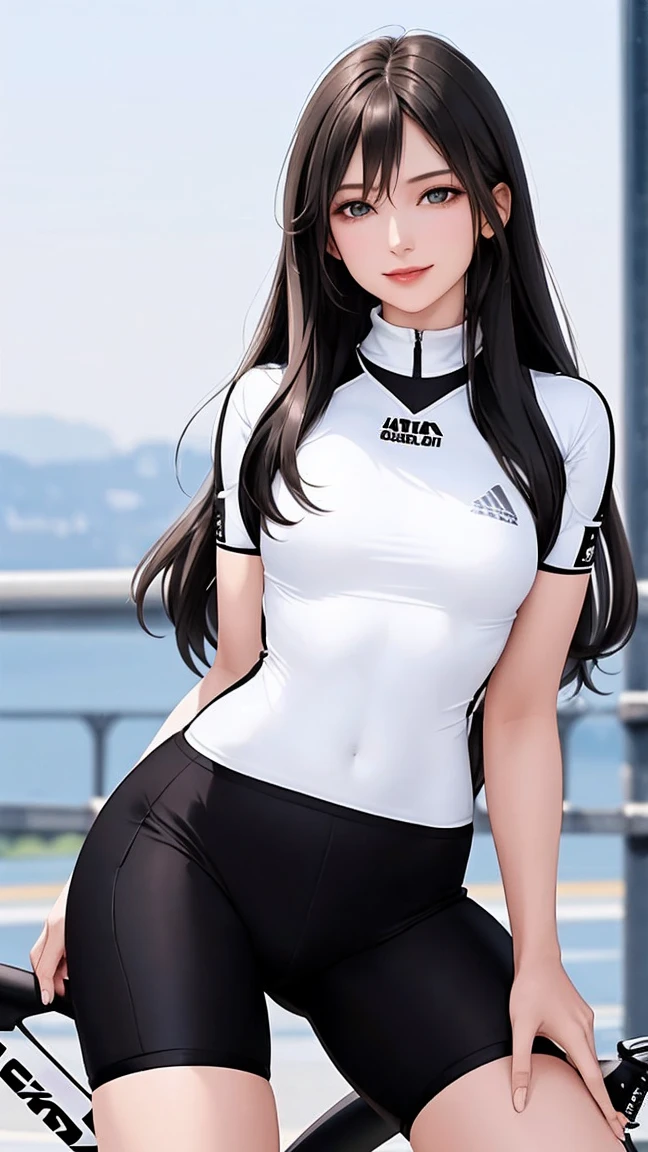 masterpiece、highest quality、High resolution、Two realistic girls、Competitive swimmer、Close-up of a person、wearing a black bodysuit、During Competitive swimmerics competitions、smile、Swimming Venues、Sexy competitive swimsuit 
