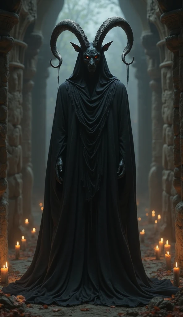 In a cursed theater, a ghostly opera singer with a cracked mask and hollow eyes is performing a haunting aria, evoking a sense of dread and beauty. Ultra-realistic, dark and atmospheric, detailed textures"