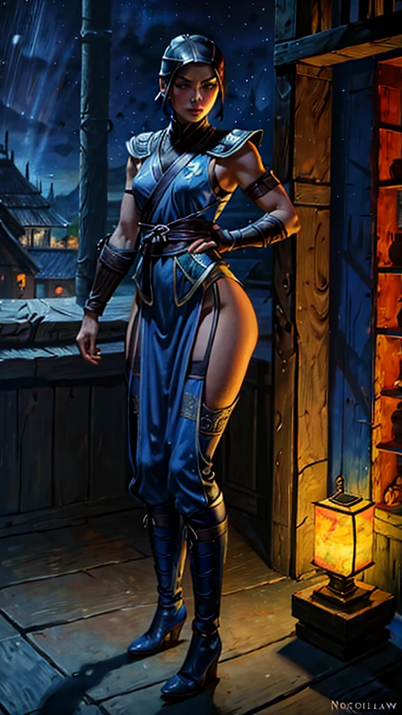 1 cute yuna, sexy chun li outfit, is in a fighting stance ready to face zombies and other terrible monsters, halloween night, view from low angle focused on her butt, (best quality,4k,8k,highres,masterpiece:1.2),ultra-detailed,(realistic,photorealistic,photo-realistic:1.37),HDR,UHD,studio lighting,ultra-fine painting,sharp focus,physically-based rendering,extreme detail description,professional,vivid colors,bokeh,dark fantasy,horror,action,battle,cinematic,dramatic lighting