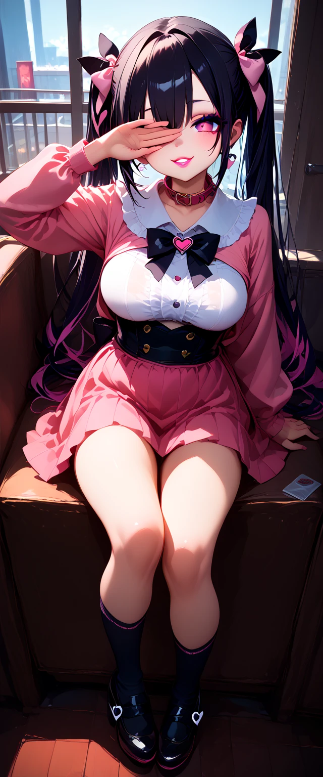 Full body depiction on screen, Princess Bed Princess's bedroom Luxury furniture looking at the camera Hands together very large chest Extremely distended chest huge chest bulge A composition that shows the whole body Dim pink room Japan tatami room Japanese-style room Dirty room There is a lot of garbage scattered around Very dirty blanket Lying on the futon Scattered tissue paper Scattered pink magazines Cute long-sleeved sailor uniform that reaches down to the neck. Lots of frills sewn into the clothes. Fine frill belly long skirt Panier Berry Long Skirt university student Age: 20 Illustrated style Anime Style Frown Narrow Mouth Small lips Smile Sleepy eyes Eyes half closed Very short stature Baby Face beautiful girl Very cute clothes cheeks pink Blonde Long Hair Super Curly Hair Super long sideburns Wet, see-through clothing Wet and sheer sailor suit Hair band Wet and transparent very long shocking pink silk skirt Wet and transparent pearl white silk tights Wet and transparent pearl white silk innerwear Metallic luster A large amount of hot pink silk ribbons are sewn into the clothes Soaked in the rain Wet and transparent pearl white super long silk gloves Shocking pink silk pantyhose with fine embroidery that becomes transparent when wet silk garter belt Pitiful clear Big eyes Droopy eyes Shocking Pink Rouge Super long white leather boots Wet and see-through white silk bodysuit negative prompt