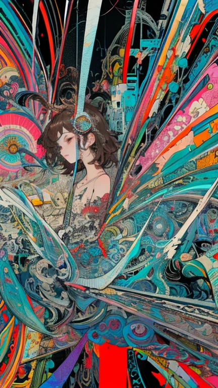 Biopunk psychedelic sex, erotic surrealism, nsfw, lsd trip, trippy sex, acid trip, colorful, (multiple women, busty women:1.3),
