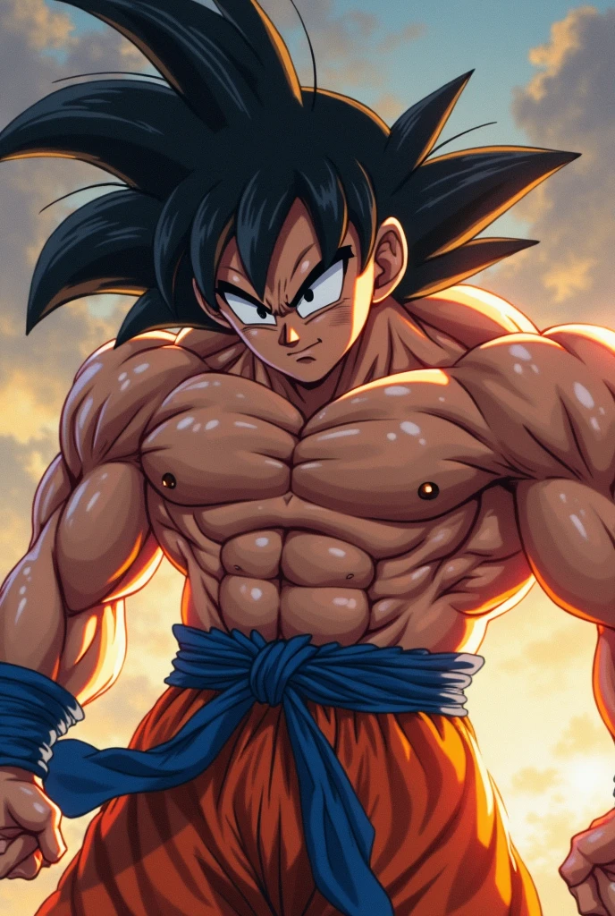 son goku from dragon ball z naked with hairy body