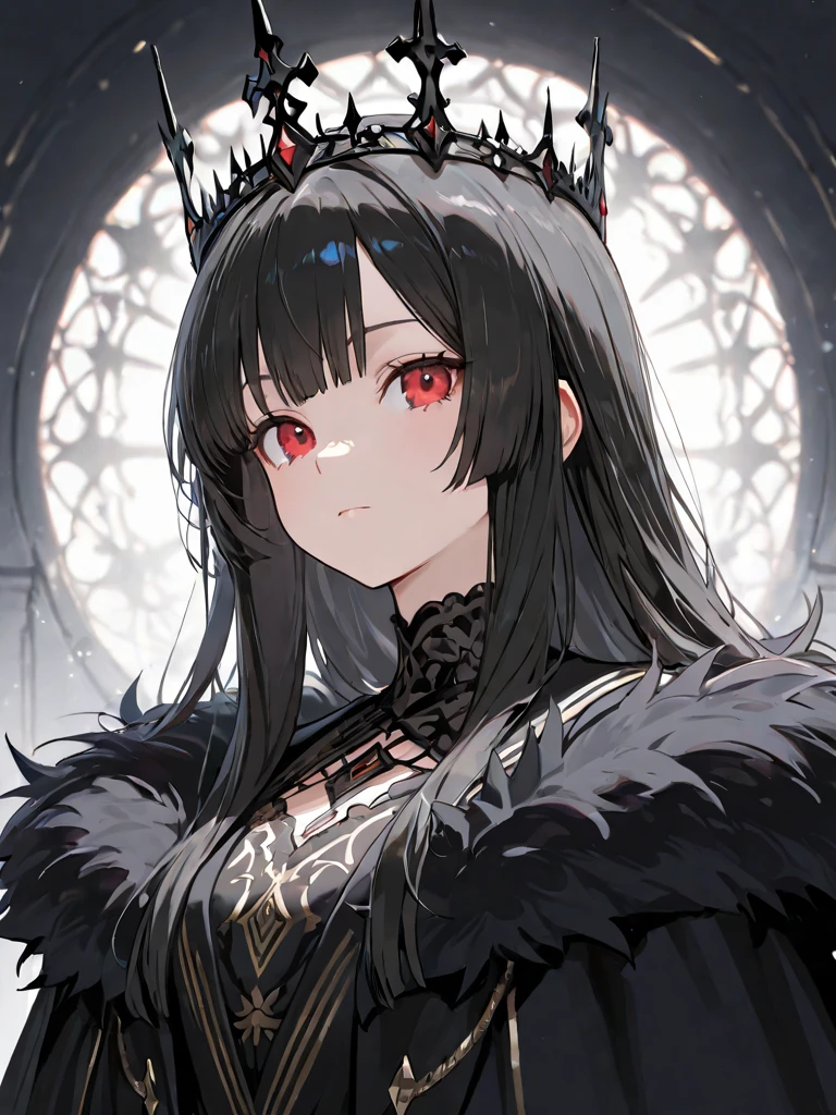 ((Highest quality)), ((masterpiece)), (detailed), (Perfect Face)、The woman is Evil Queen Grimhill's Yuuki Asuna, naked, with light brown, semi-long hair.、The woman is in the form of an evil queen.