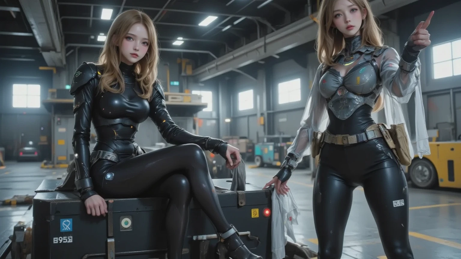 ( (8k:1.27), best quality, masterpiece, ultra highres:1.2) Photo by Pretty Japanese woman (beautiful:1.1) (sci-fi warrior woman:1.1) space soldier, (leather jacket:1.21) intricate elegant , fantasy, detailed, Ometric by Greg Rutkowski and Alphonse Mucha, gradient lighting, silver suit, show feet, full body