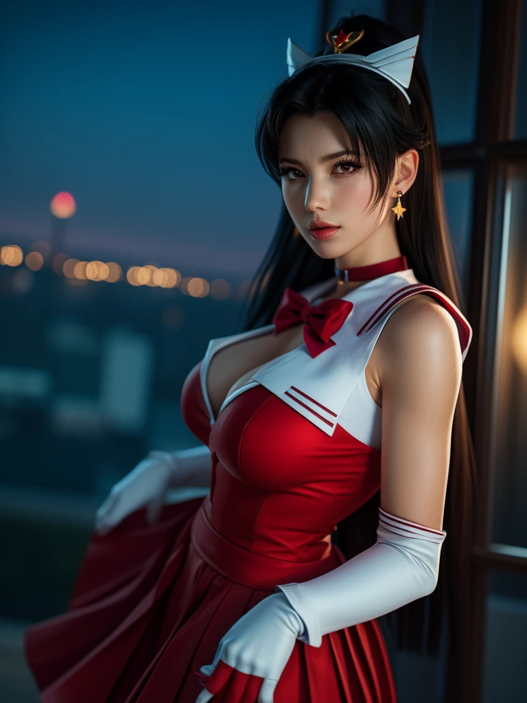girl in red dress with red eyes and black hair, rin tohsaka, seductive girl, at pixiv, asuka suit under clothes!, ryuko matoi, pixiv 3dcg, megumin, biomechanical oppai, attractive matoi ryuko, gapmoe yandere, makoto kano, by Shitao